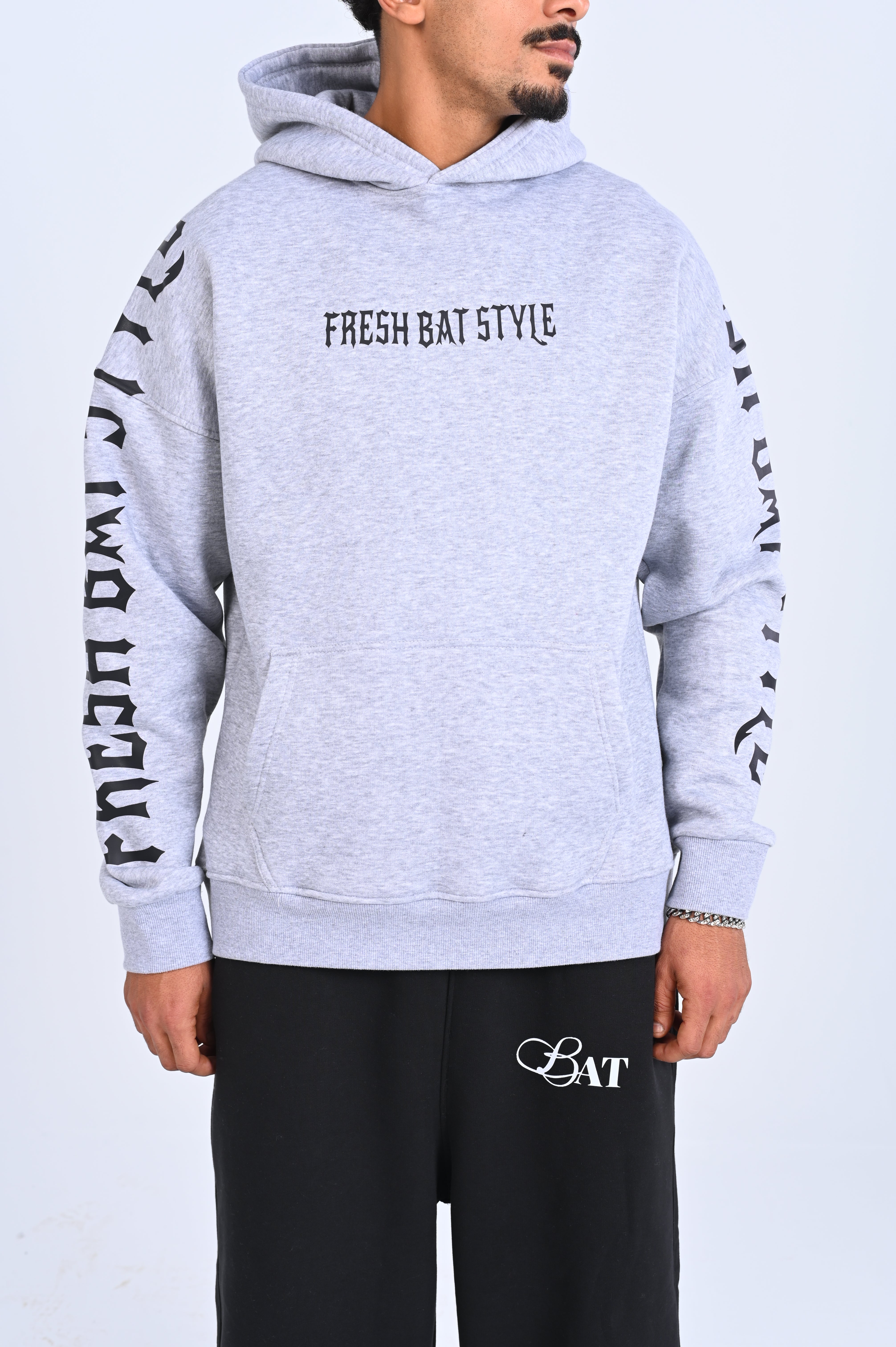 Grey fresh bat hoodie
