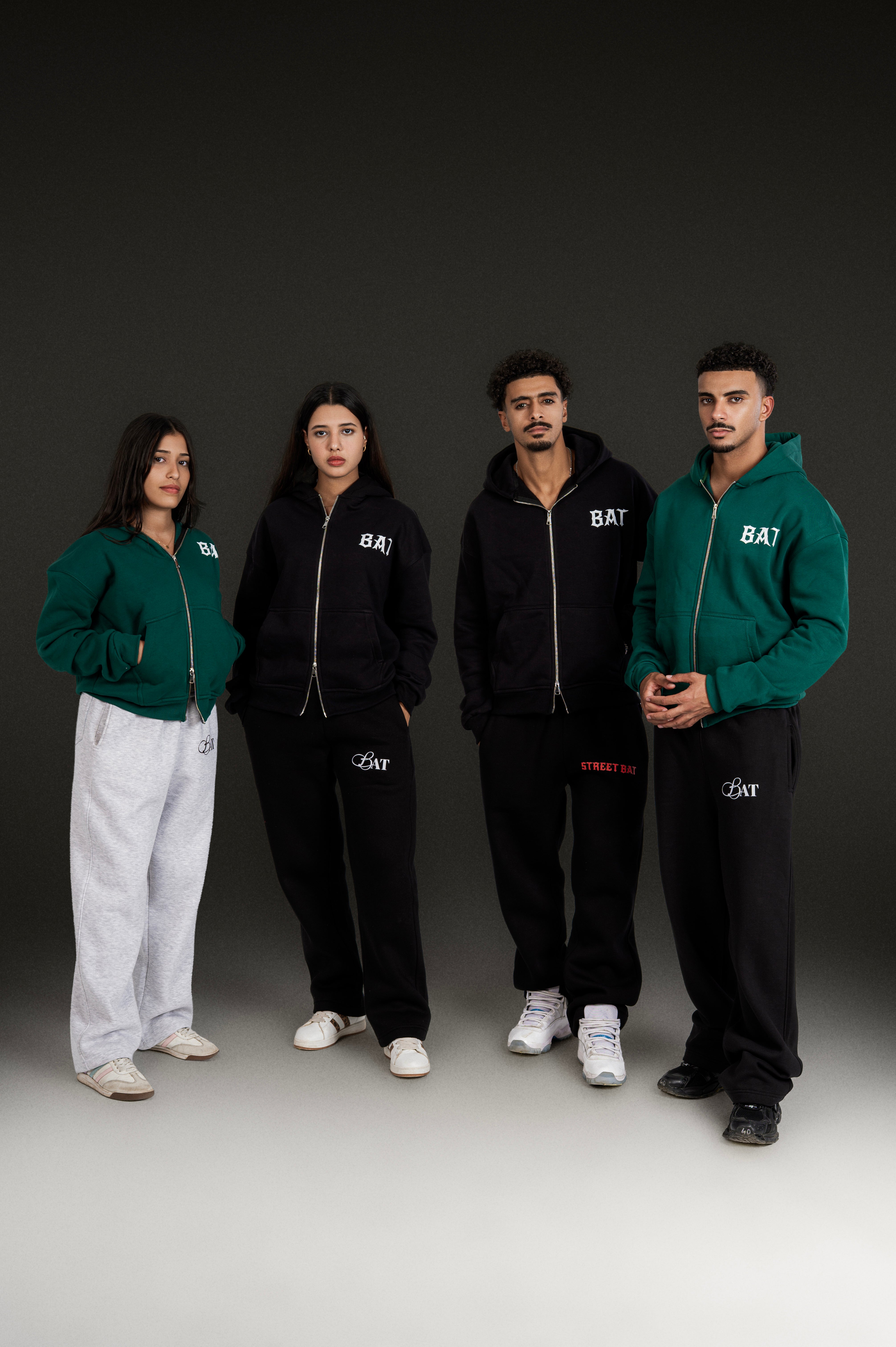 Green bat zipper Jacket