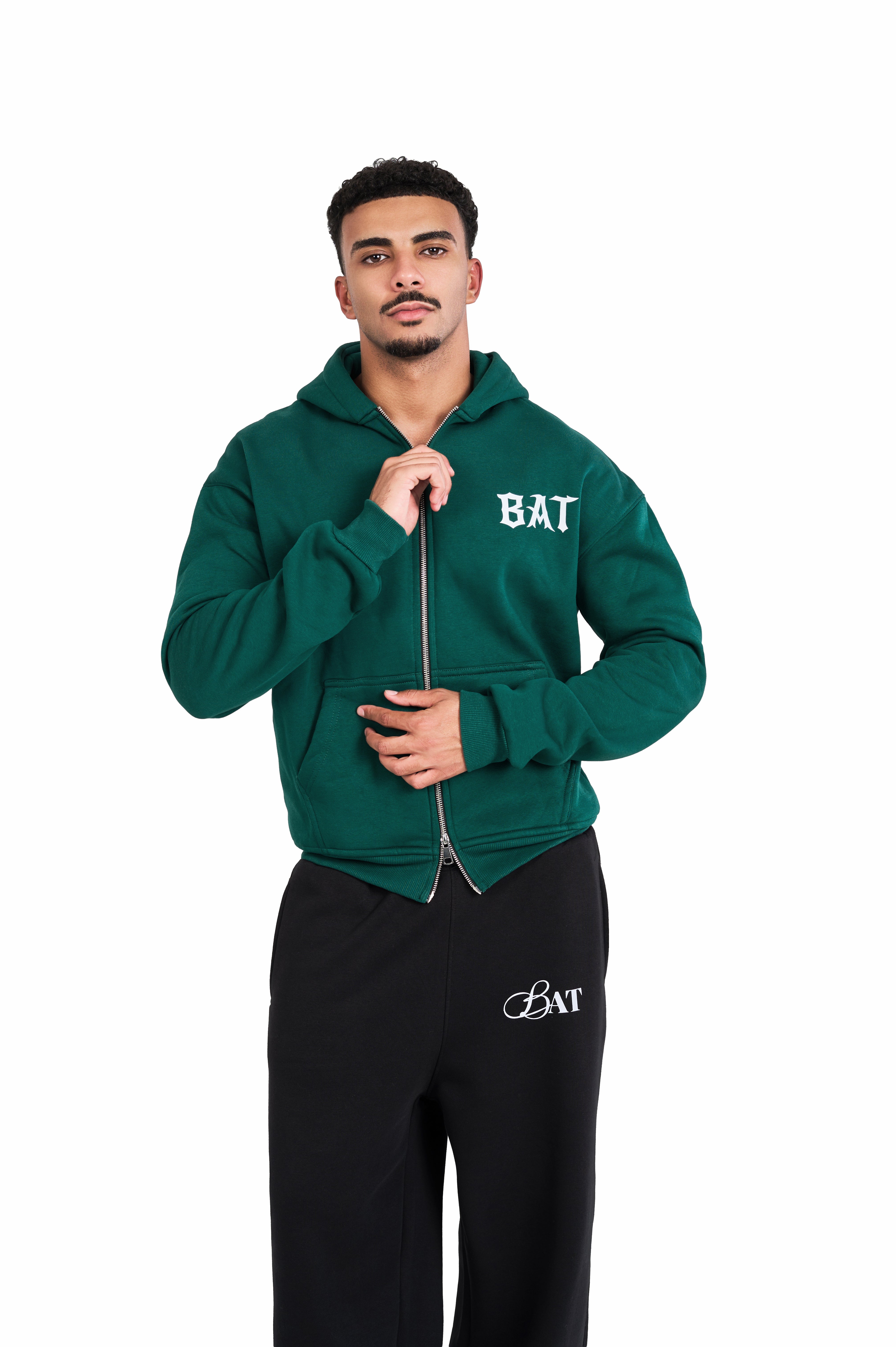 Green bat zipper Jacket