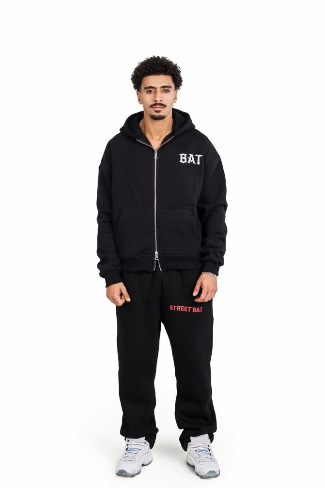 Black bat zipper jacket