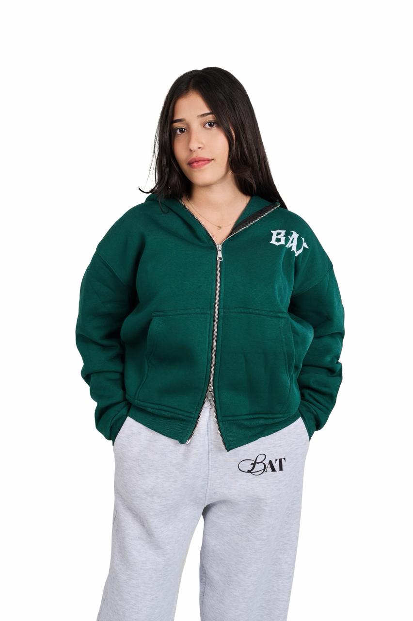 Green bat zipper Jacket